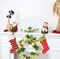 Christmas Stocking Holder Set of 2 Poly Resin Iron Snowman and Santa Stockings Hanger Mantle or Fireplace Decor Durable Long Lasting Decoration